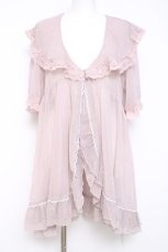 画像1: axes femme / レース×チュール楊柳ガウン F ピンク Y-26-05-10-095-AX-TO-SZ-ZY (1)