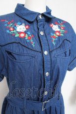 画像3: Candy Stripper / Bloomy Cat One-piece  ブルー Y-26-05-10-151-PU-OP-SZ-ZY (3)