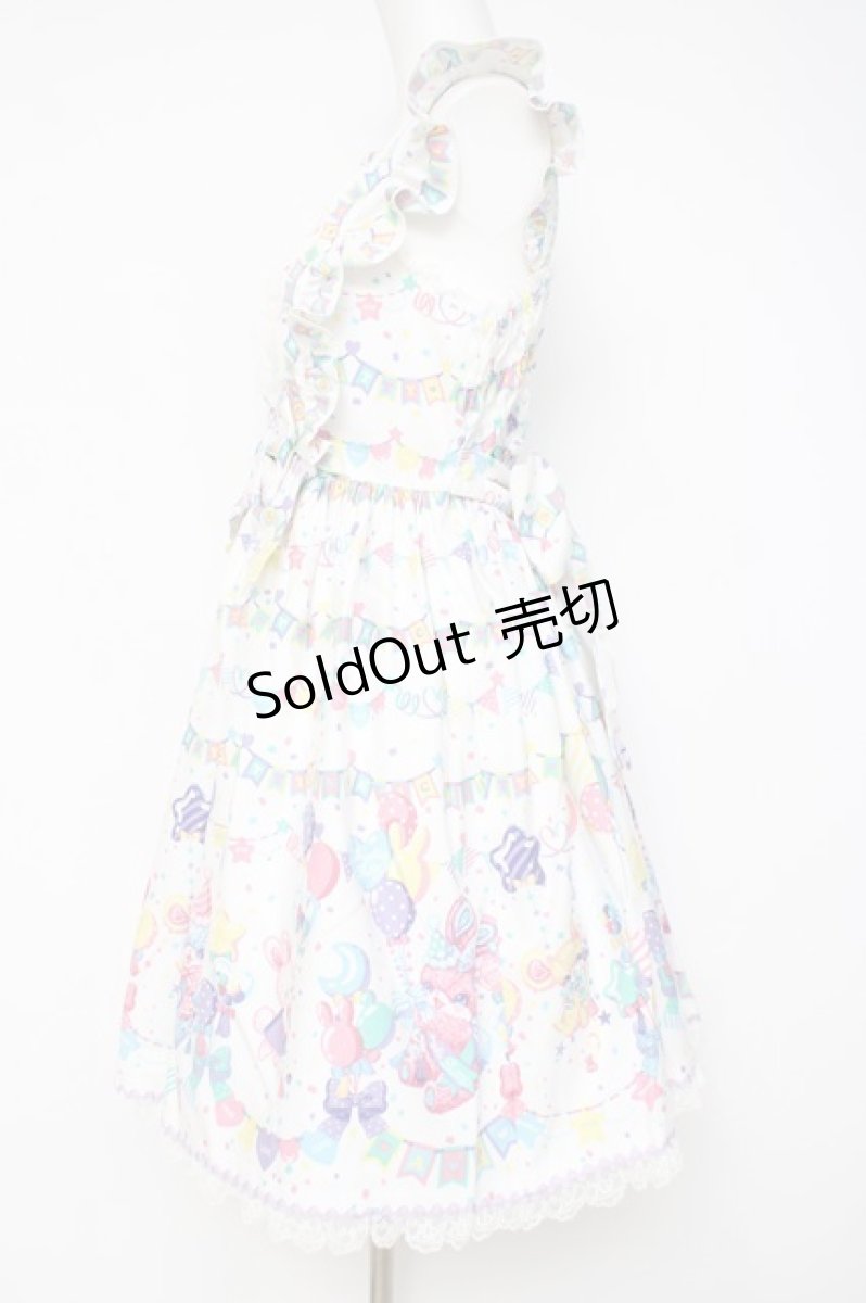 画像2: Angelic Pretty / Happy Garlandジャンパースカート  シロ Y-26-05-10-159-AP-OP-SZ-ZY (2)