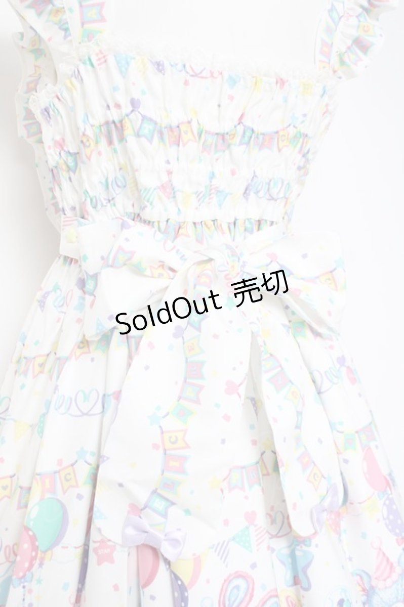 画像4: Angelic Pretty / Happy Garlandジャンパースカート  シロ Y-26-05-10-159-AP-OP-SZ-ZY (4)