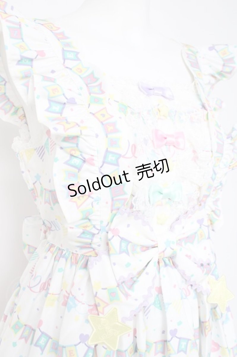 画像5: Angelic Pretty / Happy Garlandジャンパースカート  シロ Y-26-05-10-159-AP-OP-SZ-ZY (5)