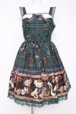 画像1: Angelic Pretty / British Bearジャンパースカート  グリーン Y-26-05-10-166-AP-OP-SZ-ZY (1)