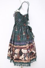 画像2: Angelic Pretty / British Bearジャンパースカート  グリーン Y-26-05-10-166-AP-OP-SZ-ZY (2)