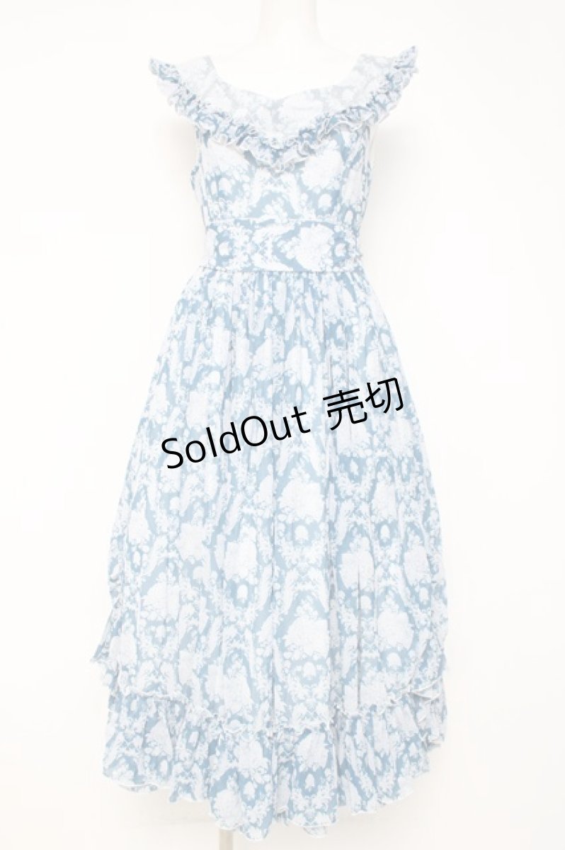 画像1: berry&wood / Hoshibako Works×berry&wood 紫陽花の咲く頃襟付きジャンパースカート S サックス Y-26-05-10-170-LO-OP-SZ-ZY (1)