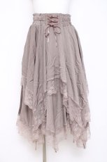 画像1: axes femme / VTG風サテンイレヘムスカート F カーキ Y-26-05-10-177-AX-SK-SZ-ZY (1)
