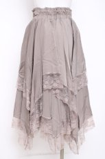 画像2: axes femme / VTG風サテンイレヘムスカート F カーキ Y-26-05-10-177-AX-SK-SZ-ZY (2)