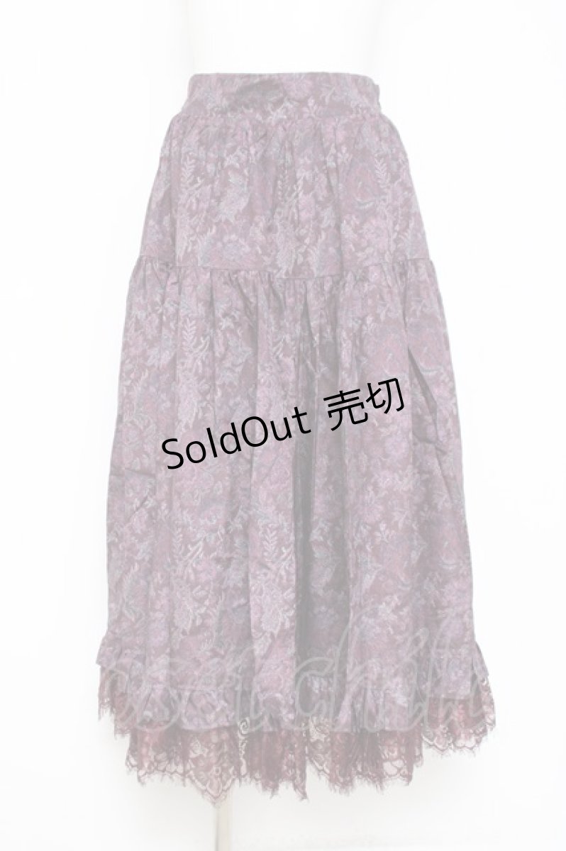 画像1: axes femme NOSTALGIE / ゴブラン風花柄スカート M ワイン Y-26-05-10-180-AX-SK-SZ-ZI (1)