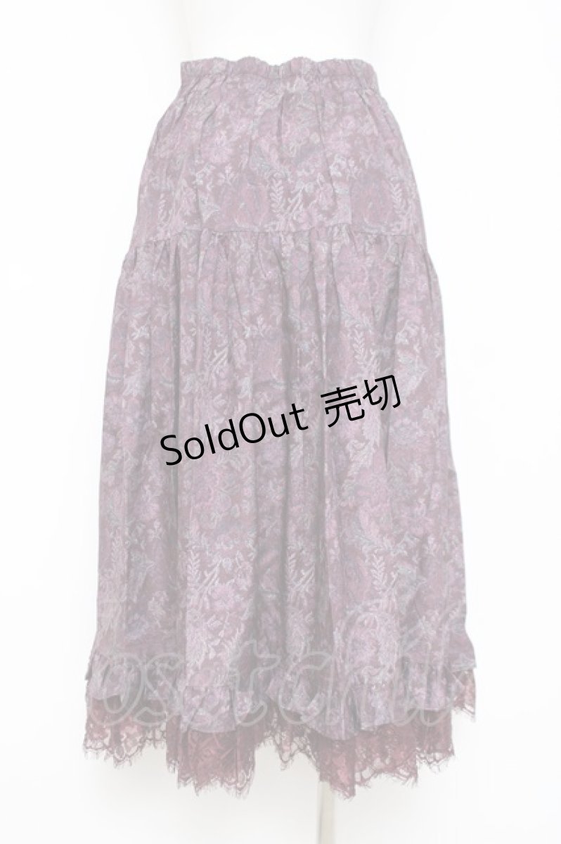 画像2: axes femme NOSTALGIE / ゴブラン風花柄スカート M ワイン Y-26-05-10-180-AX-SK-SZ-ZI (2)