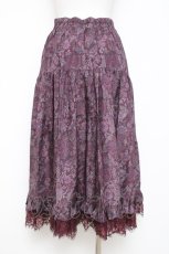 画像2: axes femme NOSTALGIE / ゴブラン風花柄スカート M ワイン Y-26-05-10-180-AX-SK-SZ-ZY (2)