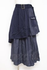 画像1: axes femme / アシメティアードロングスカート F 紺 Y-26-05-10-181-AX-SK-SZ-ZY (1)