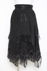 画像1: axes femme / VTG風サテンイレヘムスカート F 黒 Y-26-05-10-182-AX-SK-SZ-ZY (1)