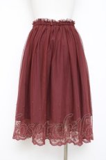 画像2: F&A / 裾刺繍チュールスカート  ワイン Y-26-05-10-187-CA-SK-SZ-ZY (2)