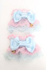 画像1: Angelic Pretty / ハートチャーム配色お袖とめ  ピンク×サックス Y-26-05-12-001-AP-ZA-SZ-ZY (1)