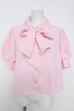 画像1: hudson honey / タイ付きブラウス  ピンク Y-26-05-12-041-LO-BL-SZ-ZY (1)