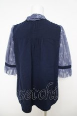 画像2: axes femme / 花柄ボリュームリボン付きブラウス M 紺 Y-26-05-12-044-AX-BL-SZ-ZY (2)