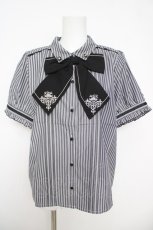 画像1: axes femme / 刺繍リボンセットブラウス L 黒 Y-26-05-12-047-AX-BL-SZ-ZY (1)