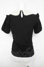 画像2: axes femme POETIQUE / フラワーリボン刺繍襟プルオーバー  黒 Y-26-05-12-061-AX-TO-SZ-ZY (2)