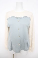 画像1: axes femme / ビスチェ切替レースプルオーバー M サックス Y-26-05-12-062-AX-TO-SZ-ZY (1)