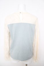 画像2: axes femme / ビスチェ切替レースプルオーバー M サックス Y-26-05-12-062-AX-TO-SZ-ZY (2)