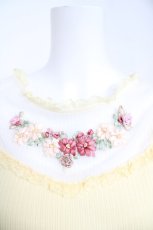 画像3: axes femme POETIQUE / ブーケリボン刺繍リブプルオーバー  イエロー Y-26-05-12-064-AX-TO-SZ-ZY (3)