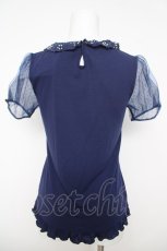 画像2: axes femme / オーガンジー使いインナープルオーバー  紺 Y-26-05-12-065-AX-TO-SZ-ZY (2)