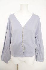 画像1: axes femme / パールデザインカットカーデ F サックス Y-26-05-12-074-AX-TS-SZ-ZY (1)