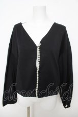 画像1: axes femme / パールデザインカットカーデ F 黒 Y-26-05-12-075-AX-TS-SZ-ZY (1)
