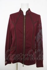 画像1: Ozz oneste / 袖刺繍チャイナジップトップス  ワイン Y-26-05-12-076-OO-TO-SZ-ZY (1)
