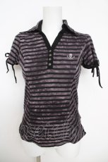 画像1: Ozz Croce / スカル刺繍ボーダーT  パープル Y-26-05-12-077-OO-TO-SZ-ZY (1)