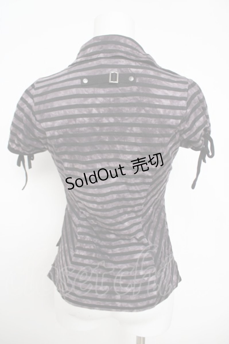 画像2: Ozz Croce / スカル刺繍ボーダーT  パープル Y-26-05-12-077-OO-TO-SZ-ZY (2)