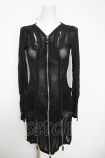 画像1: Ozz Croce / メッシュ×ジップデザインシアートップス  黒 Y-26-05-12-079-OO-TO-SZ-ZY (1)