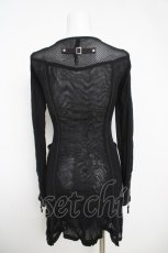 画像2: Ozz Croce / メッシュ×ジップデザインシアートップス  黒 Y-26-05-12-079-OO-TO-SZ-ZY (2)