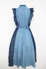 画像2: axes femme NOSTALGIE / 肩フリルデニムワンピース M ブルー Y-26-05-12-083-AX-OP-SZ-ZY (2)