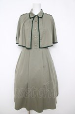 画像1: axes femme POETIQUE / ケープトレンチデザインワンピース M グリーン Y-26-05-12-084-AX-OP-SZ-ZY (1)