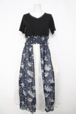 画像1: axes femme / 切替えスカートドッキングワンピース M 黒 Y-26-05-12-088-AX-OP-SZ-ZY (1)