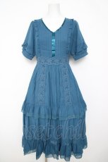 画像1: axes femme / レースラインティアードワンピース F Bグリーン Y-26-05-12-098-AX-OP-SZ-ZY (1)