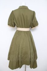 画像2: axes femme / スカーフ切替シャツワンピース M グリーン Y-26-05-12-106-AX-OP-SZ-ZY (2)