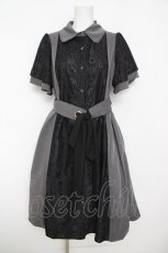 画像1: axes femme POETIQUE / レース切り替えバイカラーワンピース M 黒 Y-26-05-12-108-AX-OP-SZ-ZY (1)