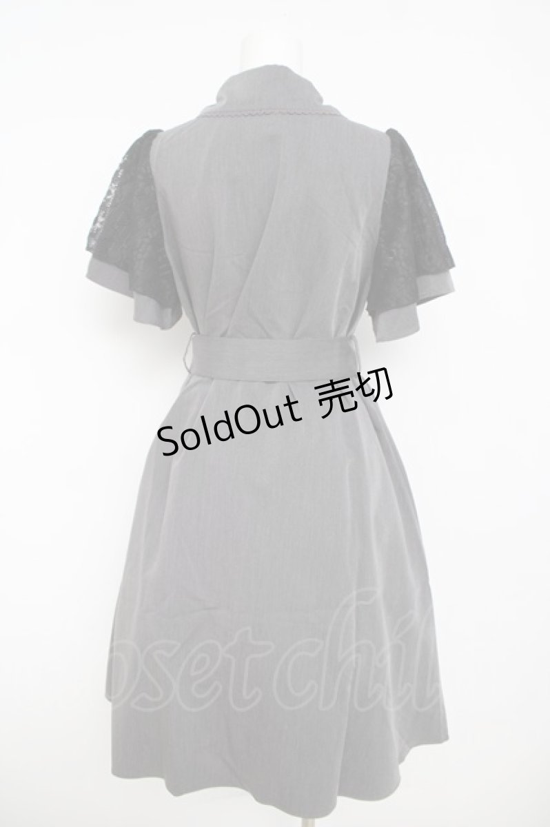 画像2: axes femme POETIQUE / レース切り替えバイカラーワンピース M 黒 Y-26-05-12-108-AX-OP-SZ-ZY (2)
