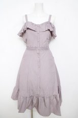 画像1: axes femme POETIQUE / ２ｗａｙフリルオフショルワンピース M ラベンダー Y-26-05-12-118-AX-OP-SZ-ZY (1)