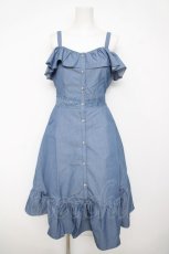 画像1: axes femme POETIQUE / ２ｗａｙフリルオフショルワンピース M ブルー Y-26-05-12-119-AX-OP-SZ-ZY (1)
