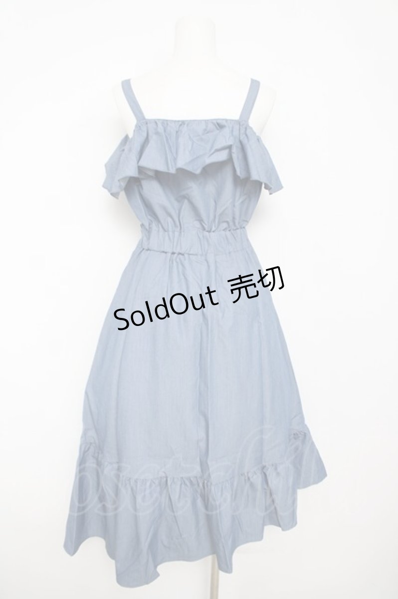 画像2: axes femme POETIQUE / ２ｗａｙフリルオフショルワンピース M ブルー Y-26-05-12-119-AX-OP-SZ-ZI (2)