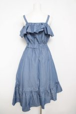 画像2: axes femme POETIQUE / ２ｗａｙフリルオフショルワンピース M ブルー Y-26-05-12-119-AX-OP-SZ-ZY (2)
