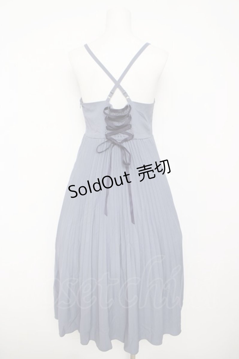 画像2: axes femme POETIQUE / プリーツデザインキャミワンピース M ブルーグレー Y-26-05-12-121-AX-OP-SZ-ZI (2)