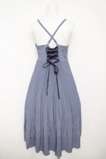 画像2: axes femme POETIQUE / プリーツデザインキャミワンピース M ブルーグレー Y-26-05-12-121-AX-OP-SZ-ZY (2)