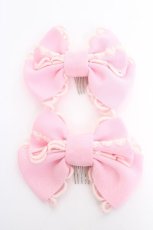 画像1: Angelic Pretty / アラカルトグログランリボンコーム  ピンク Y-26-05-12-002-AP-AC-SZ-ZY (1)