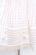 画像4: LIZ LISA / マーガレット刺繍入りシアーギンガムワンピース  ピンク Y-26-05-12-129-LO-OP-SZ-ZY (4)