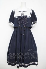 画像1: Amavel / クラシカルセーラーSetUp風ワンピース(ロング丈) F ネイビー Y-26-05-12-147-CA-OP-SZ-ZY (1)
