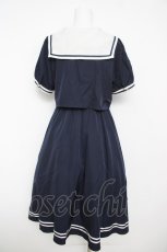 画像2: Amavel / クラシカルセーラーSetUp風ワンピース(ロング丈) F ネイビー Y-26-05-12-147-CA-OP-SZ-ZY (2)