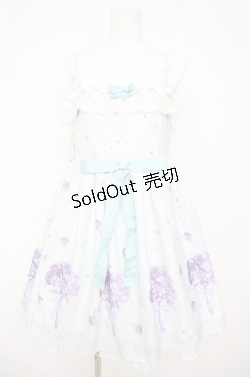 画像1: To Alice / 紫陽花柄ワンピース M サックス Y-26-05-12-150-LO-OP-SZ-ZY (1)